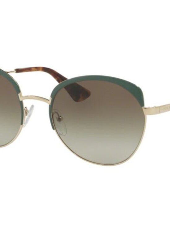 PRADA Women’s Round Sunglasses with Mint-Trim and Brown Gradient Lenses SPR 54S main image 7